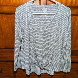 Knot Front Top / 24/7 Maurices Sparkling Striped Shirt